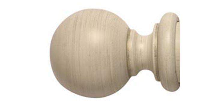 Modern Country 45mm Brushed Cream Curtain Pole Ball Finial - Curtain Poles Emporium
