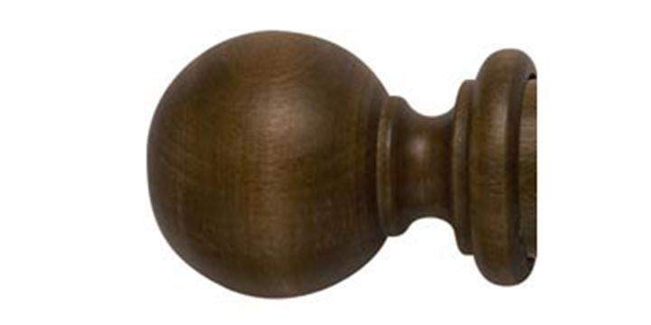 Modern Country 45mm Dark Oak Curtain Pole Ball Finial - Curtain Poles Emporium