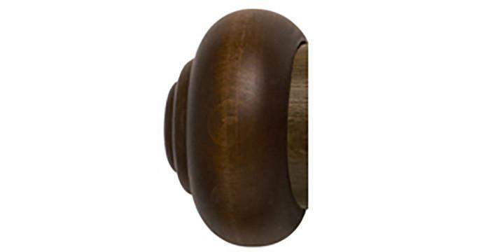 Hallis Modern Country 55mm Dark Oak Pole Button finial - Curtain Poles Emporium