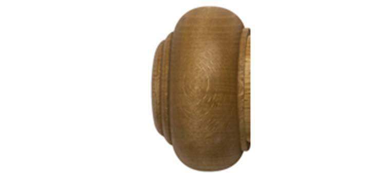 Hallis Modern Country 45mm Light Oak Curtain Pole Button Finial - Curtain Poles Emporium