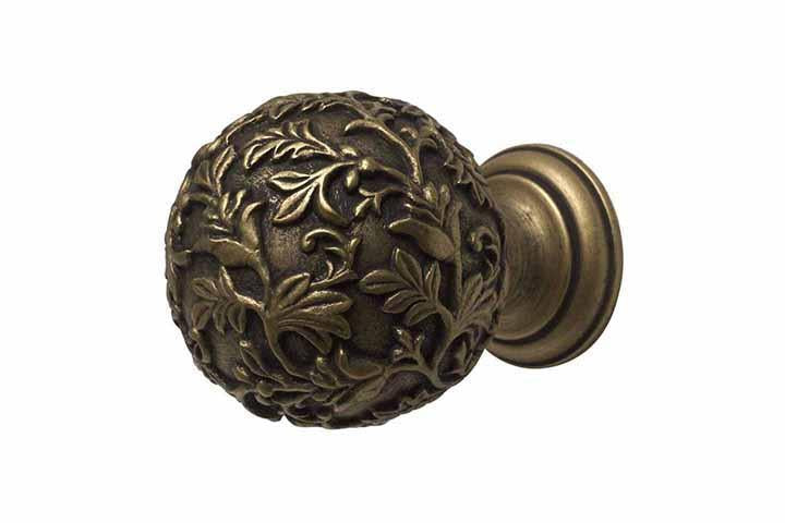 Hallis Hudson Modern Country Floral Ball Finials (3 Colours) - Curtain Poles Emporium