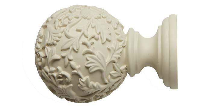 Hallis Modern Country 55mm Pearl Curtain Pole Floral Ball finial - Curtain Poles Emporium