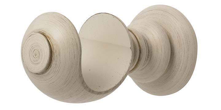 Modern Country 45mm Brushed Cream Curtain Pole Button Finial - Curtain Poles Emporium