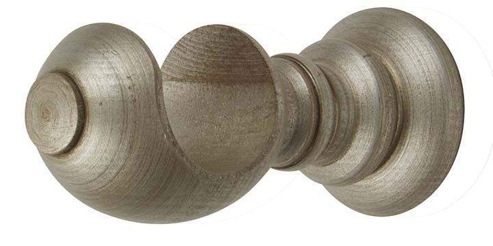 Hallis Modern Country 45mm Satin Silver Curtain Pole Button Finial - Curtain Poles Emporium