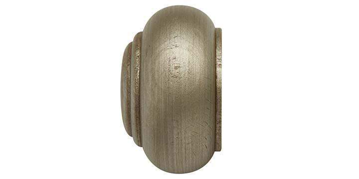 Hallis Modern Country 45mm Satin Silver Curtain Pole Button Finial - Curtain Poles Emporium