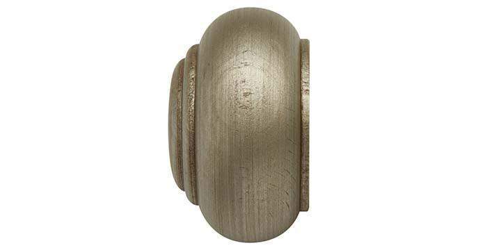Hallis Modern Country 55mm Satin Silver Pole Button Finial - Curtain Poles Emporium