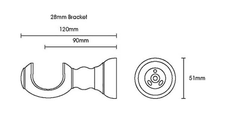 Hallis Honister 28mm Linen White Wooden Curtain Pole - Curtain Poles Emporium