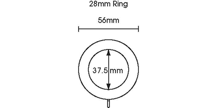 Hallis Honister 28mm Linen White Curtain Pole Rings - Curtain Poles Emporium