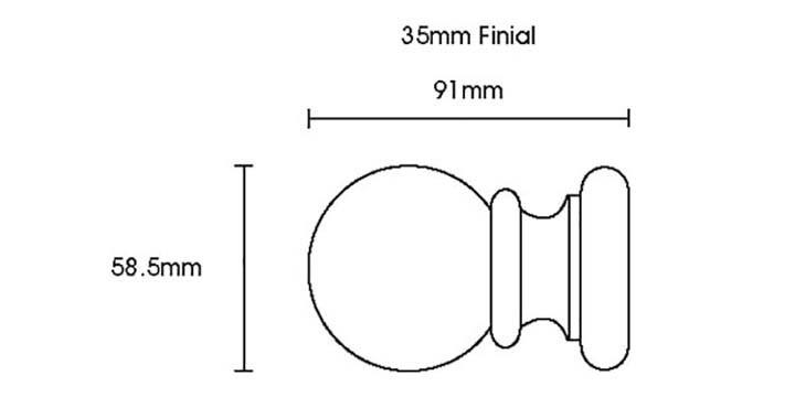 Hallis Honister 35mm French Grey Wooden Curtain Pole - Curtain Poles Emporium