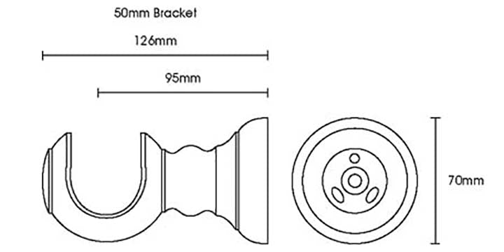 Hallis Honister 50mm Stone Wooden Curtain Pole - Curtain Poles Emporium
