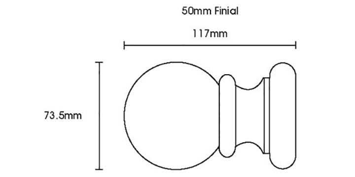 Hallis Honister 50mm Stone Wooden Curtain Pole - Curtain Poles Emporium