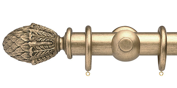Opus Studio Pale Gold 35mm Wooden Curtain Pole Pineapple Finial