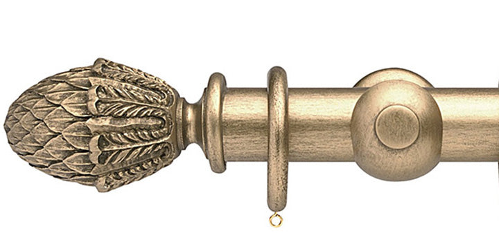 Opus Studio Pale Gold 48mm Wooden Curtain Pole Pineapple Finial