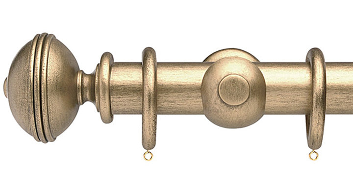 Opus Studio Pale Gold 48mm Wooden Curtain Pole Ribbed Finial