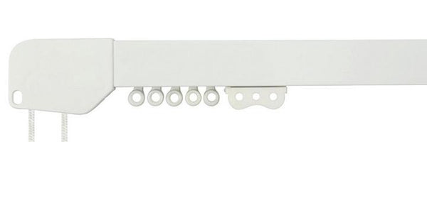 Hallis Superglide Flat White Metal Corded Curtain Track - Curtain Poles Emporium