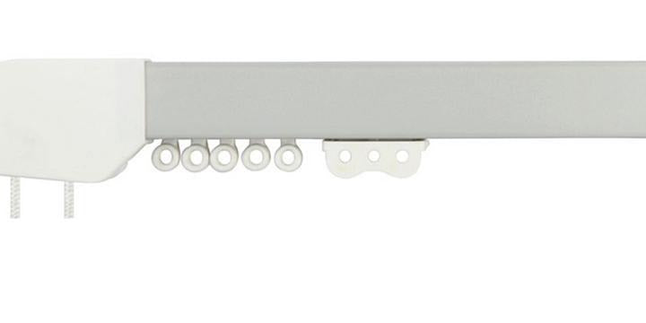 Hallis Superglide Flat Silver Metal Corded Curtain Track - Curtain Poles Emporium
