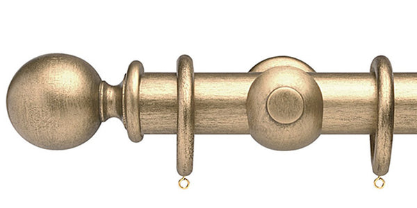 Opus Studio Pale Gold 48mm Wooden Curtain Pole Ball Finial