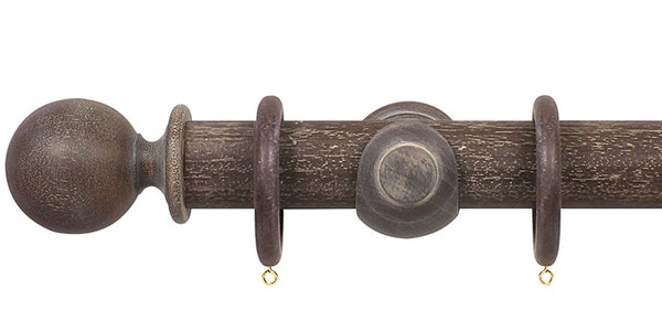 Opus Studio Vintage Walnut 35mm Wooden Curtain Pole Ball Finial