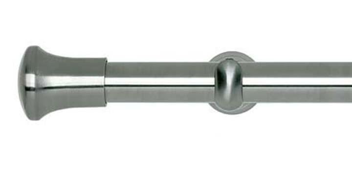 Hallis Neo Original 28mm Stainless Steel Effect Eyelet Curtain Pole Trumpet Finial Cup Bracket - Curtain Poles Emporium