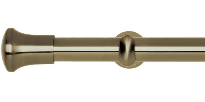 Hallis Neo Original 28mm Spun Brass Effect Eyelet Curtain Pole Trumpet Finial Cup Bracket - Curtain Poles Emporium