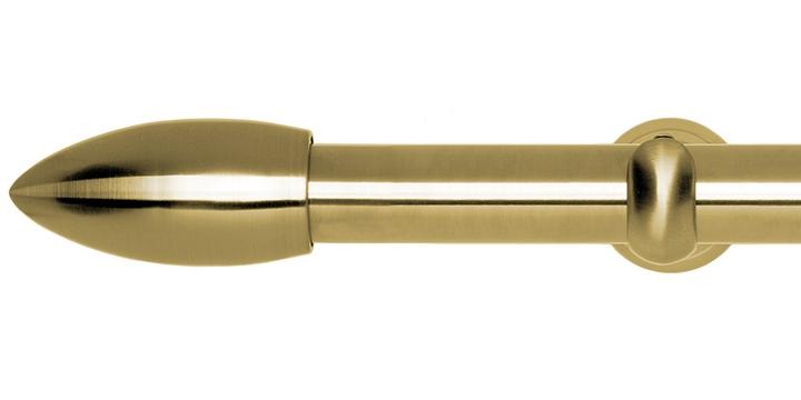 Hallis Neo Original 28mm Spun Brass Eyelet Curtain Pole Bullet Finial Cup Bracket - Curtain Poles Emporium