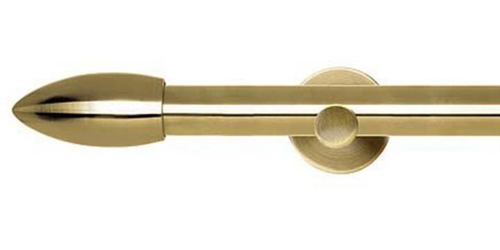 Hallis Neo Original 28mm Spun Brass Effect Eyelet Curtain Pole Bullet Finial Cylinder Bracket - Curtain Poles Emporium