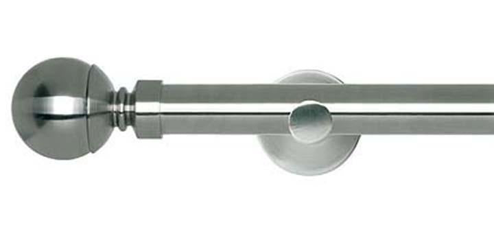Hallis Neo Original 28mm Stainless Steel Eyelet Curtain Pole Ball Finial Cylinder Bracket - Curtain Poles Emporium