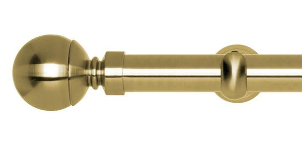 Hallis Neo Original 28mm Spun Brass Eyelet Curtain Pole Ball Finial Cup Bracket - Curtain Poles Emporium