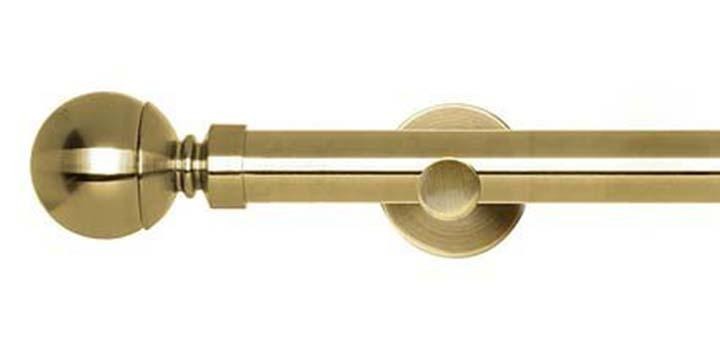 Hallis Neo Original 28mm Spun Brass Eyelet Curtain Pole Ball Finial Cylinder Bracket - Curtain Poles Emporium