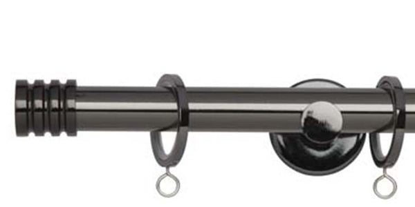Hallis Neo Original 19mm Black Nickel Curtain Pole Stud Finial - Curtain Poles Emporium