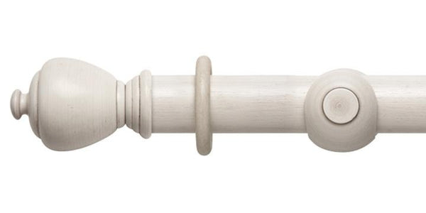 Hallis Modern Country 55mm Brushed Ivory Curtain Pole Sugar Pot Finial - Curtain Poles Emporium