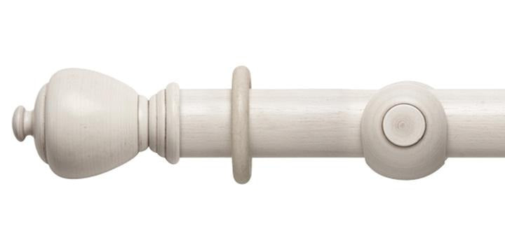 Hallis Modern Country 55mm Brushed Ivory Curtain Pole Sugar Pot Finial - Curtain Poles Emporium