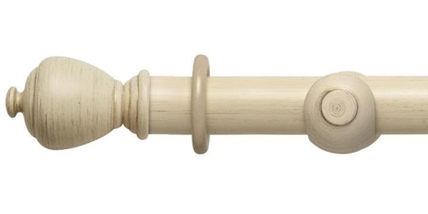 Hallis Modern Country 55mm Brushed Cream Curtain Pole Sugar Pot Finial - Curtain Poles Emporium