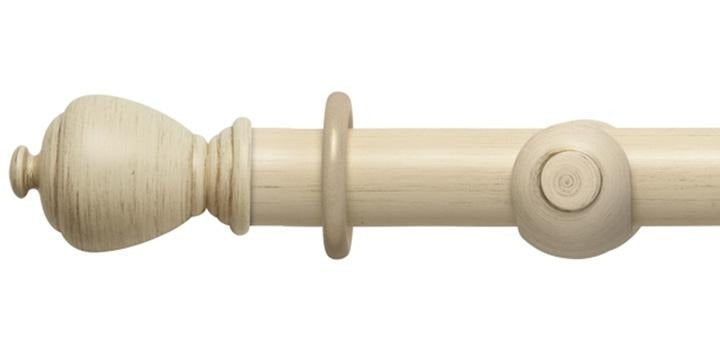 Hallis Modern Country 55mm Brushed Cream Curtain Pole Sugar Pot Finial - Curtain Poles Emporium