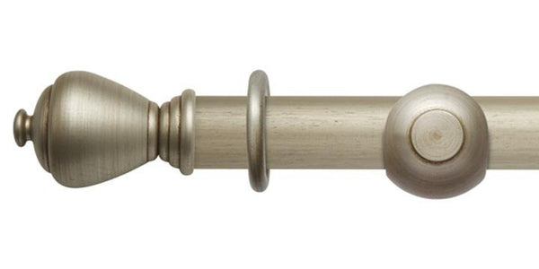 Hallis Modern Country 55mm Satin Silver Curtain Pole Sugar Pot Finial - Curtain Poles Emporium