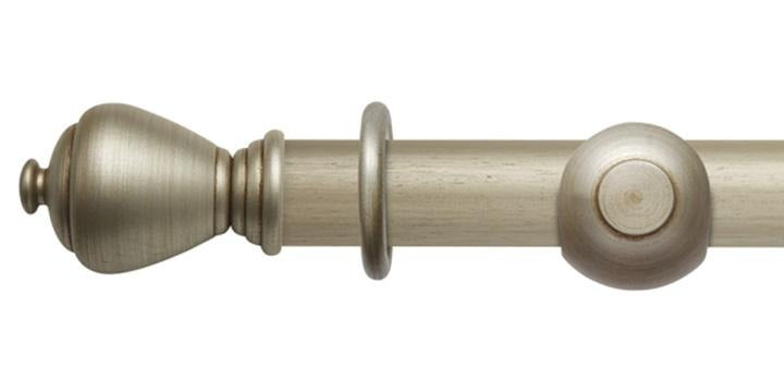 Hallis Modern Country 55mm Satin Silver Curtain Pole Sugar Pot Finial - Curtain Poles Emporium