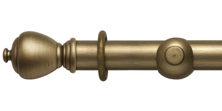 Hallis Modern Country 55mm Gold Black Curtain Pole Sugar Pot Finial - Curtain Poles Emporium