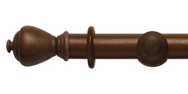 Hallis Modern Country 55mm Dark Oak Curtain Pole Sugar Pot Finial - Curtain Poles Emporium