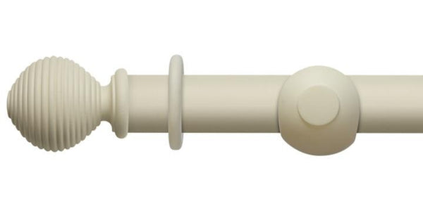 Hallis Modern Country 55mm Pearl Curtain Pole Ribbed Ball Finial - Curtain Poles Emporium