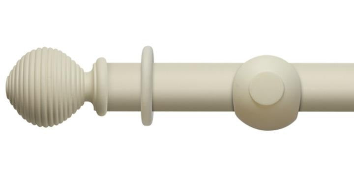 Hallis Modern Country 55mm Pearl Curtain Pole Ribbed Ball Finial - Curtain Poles Emporium