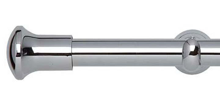 Hallis Neo Original 28mm Chrome Effect Eyelet Curtain Pole Trumpet Finial Cup Bracket - Curtain Poles Emporium