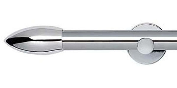 Hallis Neo Original 28mm Chrome Effect Eyelet Curtain Pole Bullet Finial Cylinder Bracket - Curtain Poles Emporium