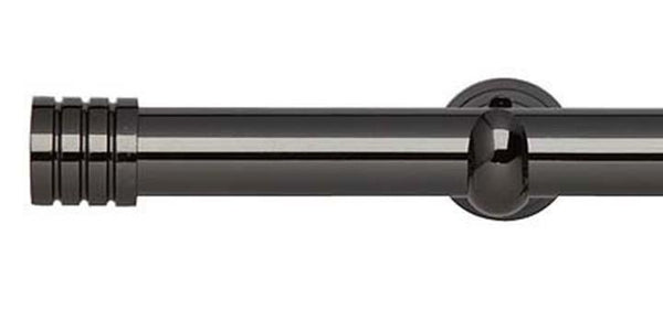 Hallis Neo Original 28mm Black Nickel Eyelet Curtain Pole Stud Finial Cup Bracket - Curtain Poles Emporium
