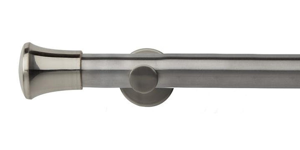 Hallis Neo Original 35mm Stainless Steel Eyelet Curtain Pole Trumpet Finial Cup Bracket - Curtain Poles Emporium
