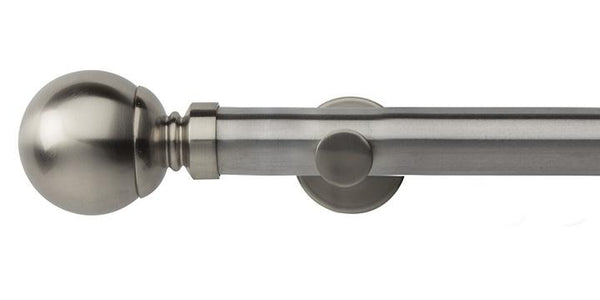 Hallis Neo Original 35mm Stainless Steel Eyelet Curtain Pole Ball Finial Cup Bracket - Curtain Poles Emporium