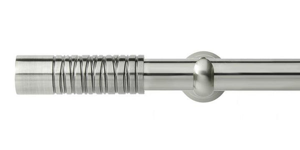 Hallis Neo Premium 28mm Stainless Steel Eyelet Curtain Pole Barrel Finial Cup Bracket - Curtain Poles Emporium