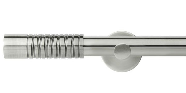 Hallis Neo Premium 28mm Stainless Steel Eyelet Curtain Pole Barrel Finial Cylinder Bracket - Curtain Poles Emporium