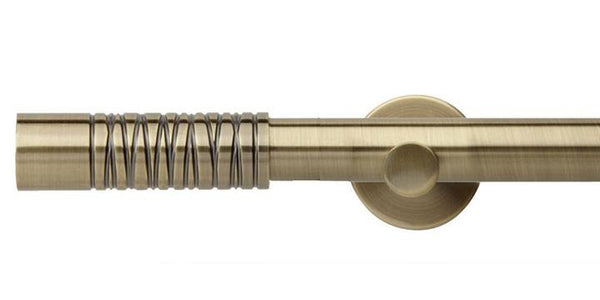 Hallis Neo Premium 28mm Spun Brass Eyelet Curtain Pole Barrel Finial Cylinder Bracket - Curtain Poles Emporium