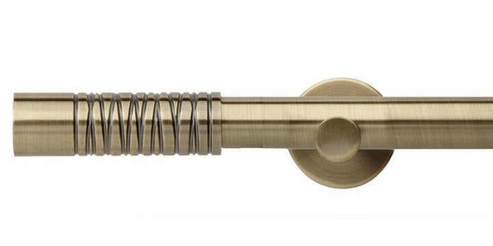 Hallis Neo Premium 28mm Spun Brass Eyelet Curtain Pole Barrel Finial Cylinder Bracket - Curtain Poles Emporium