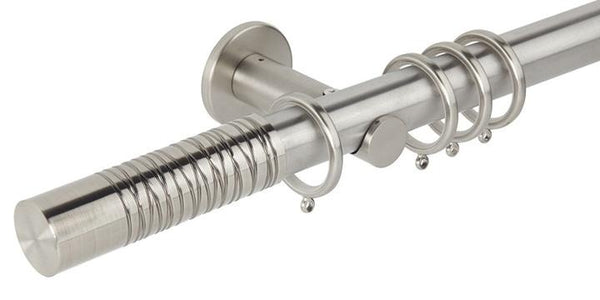 Hallis Neo Premium 35mm Stainless Steel Curtain Pole Barrel Finial Cylinder Bracket - Curtain Poles Emporium
